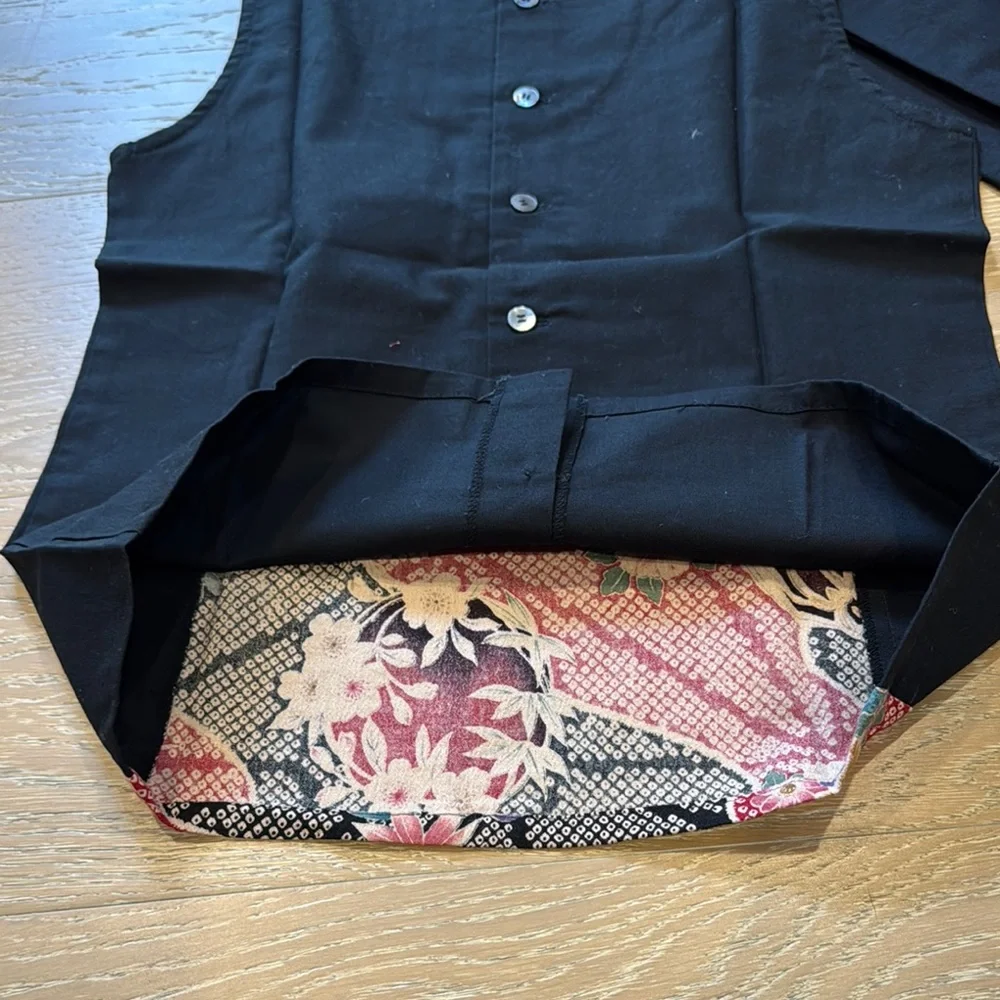 Vintage Japanese Kimono Floral Print 2-Piece Wrap Maxi Skirt & Top Set NWOT